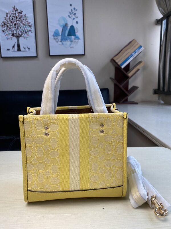 Coach Dempsey Vertical Small Tote Shopping Bag - Yellow - Image 5