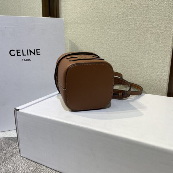 Celine Boxtriomphe Three-dimensional Small Bucket Bag - Brown - Image 3