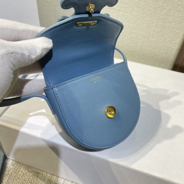 Celine Cuir Besace Mini Saddle Bag - Blue - Image 3