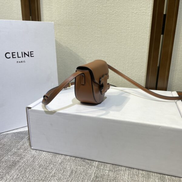 Celine Cuir Besace Mini Saddle Bag - Brown - Image 5