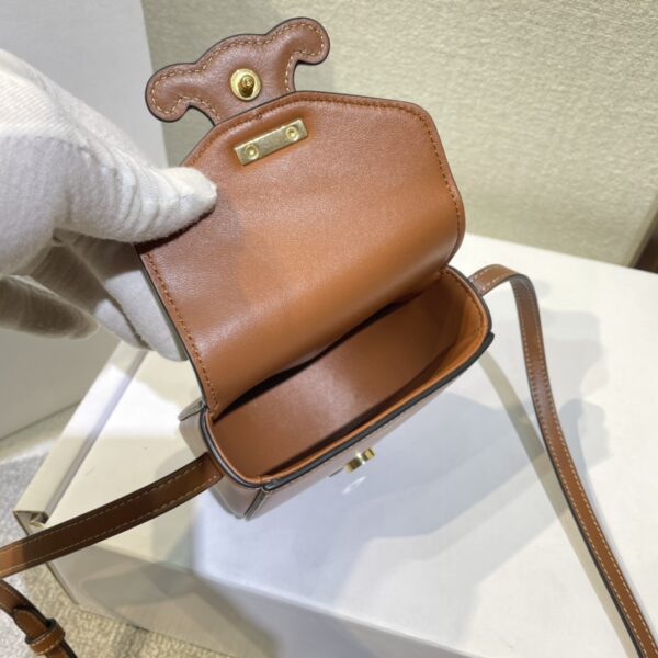 Celine Cuir Besace Mini Saddle Bag - Brown - Image 2