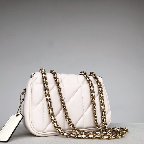 Coach Chain Pillow Madison Armpit Crossbody Bag - White - Image 5