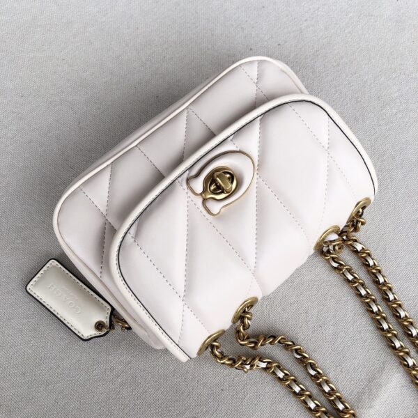 Coach Chain Pillow Madison Armpit Crossbody Bag - White - Image 3