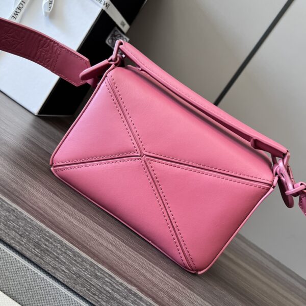 Celine Loewe Satin Cow Leather Puzzle Mini Handbag - Pink - Image 4