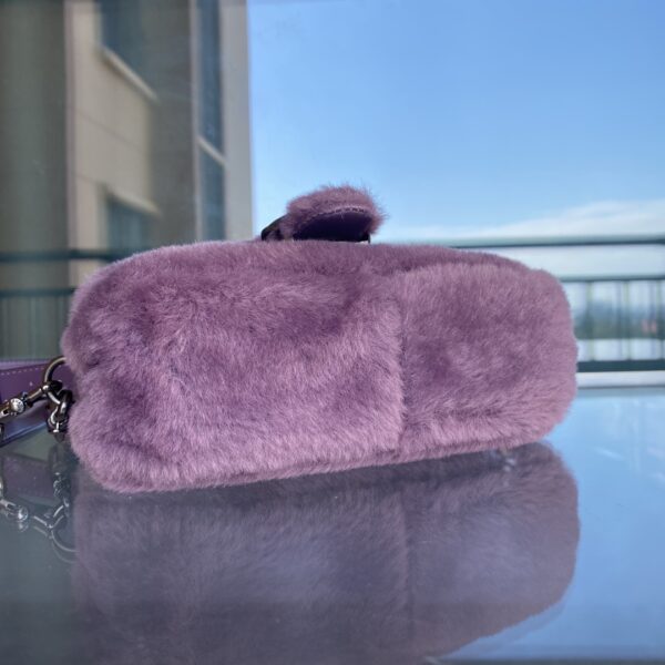 Coach Shearing Tabby Small Furry Little Cutie Handbag - Purple - Image 4