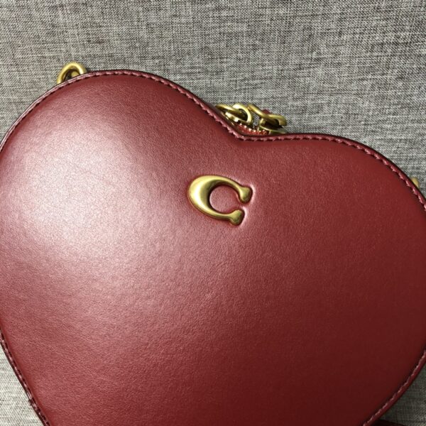 Coach Heart Shape Crossbody Bag - Burgundy - Image 4