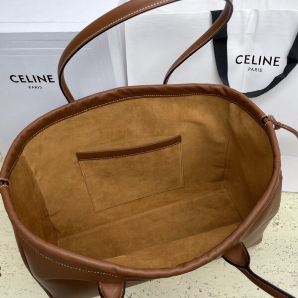 Celine Cabas Triomphe Tote Drawstring Bag - Brown - Image 4