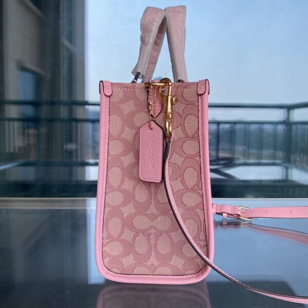 Coach Striped Print Tote Bag - Pink - Image 4