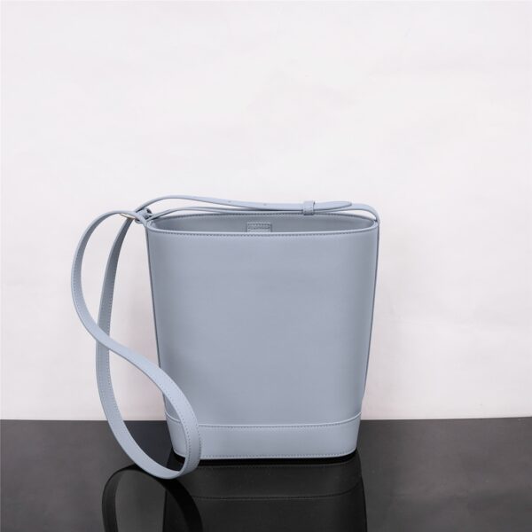 Celine Cuir Triomphe Small Smooth Cow Leather Bucket Bag - Blue - Image 4