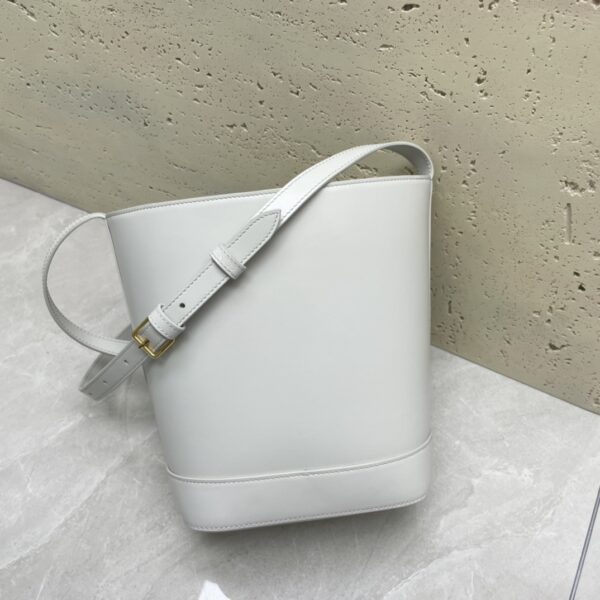 Celine Cuir Triomphe Small Smooth Cow Leather Bucket Bag - Gray - Image 2