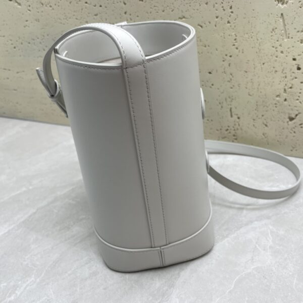 Celine Cuir Triomphe Small Smooth Cow Leather Bucket Bag - Gray - Image 4