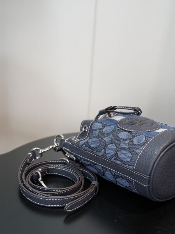 Coach Midnight Blue Dempsey Mini Bucket Bag - Image 3