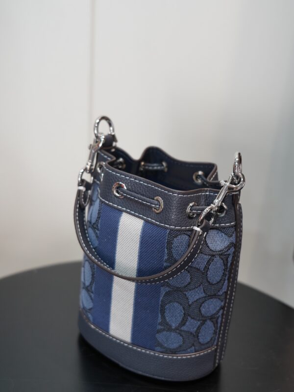 Coach Midnight Blue Dempsey Mini Bucket Bag - Image 5