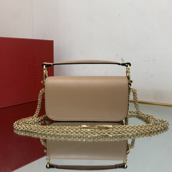 Valentino Garavani Mini Calfskin Handbag - Cream - Image 5