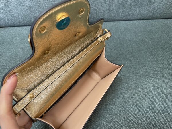 Valentino Garavani Miniloc Calfskin Bag - Golden - Image 4